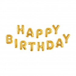 Балони Festa, Happy Birthday, златисти - Материали за декорация