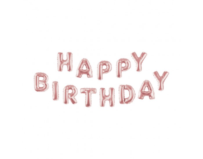 Балони Festa, Happy Birthday, розово злато