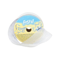 Лента-панделка Festa, 25 mm, 3 m, сребриста - Материали за декорация