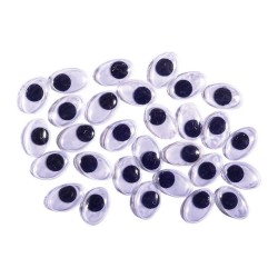 Очички Junior, мърдащи, овална форма, 10 mm, 30 броя - Материали за декорация