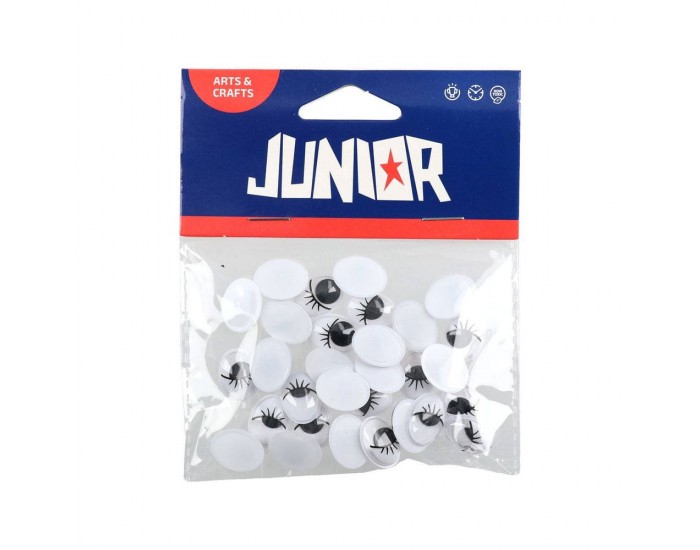 Очички Junior, мърдащи, овална форма и мигли, 12 х 16 mm, 30 броя
