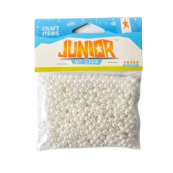 Перли за декорация Junior, 8 mm, 30 g, бели - Материали за декорация