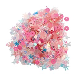 Пайети и камъчета за декорация Junior, 8 mm, 14 g, розови - Материали за декорация
