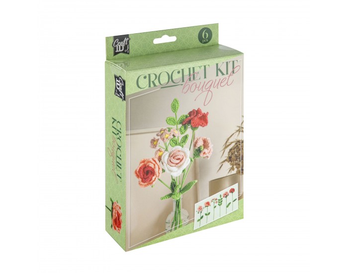 Craft ID Букет цветя, за плетене, розови