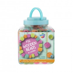 Moxy Мъниста, дървени, 375 g, в кофа, синя - Материали за декорация