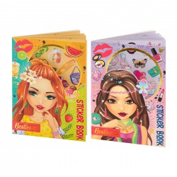 Moxy Книжка със стикери, А5, 8 листа, асорти, 48 броя - Материали за декорация