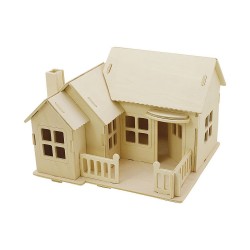 Creativ Company 3D Къща, за сглобяване и декорация с тераса, 19 х 17.5 х 15 cm - Creativ Company