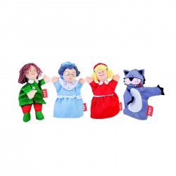 Nowa Szkola Кукли за ръка, червената шапчица, 25 cm, 4 броя - Изкуство и забавление