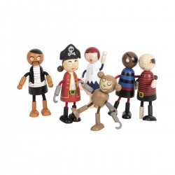 Small Foot Пиратски кукли, дървени, 6 броя - Изкуство и забавление