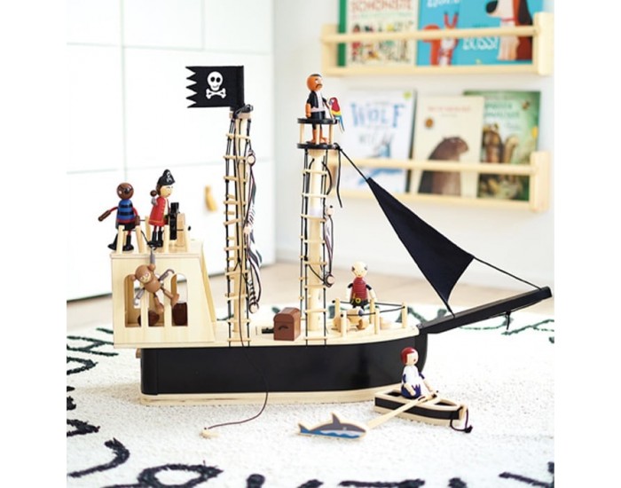 Small Foot Пиратски кукли, дървени, 6 броя