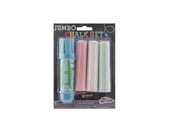 Moxy Държач за тебешири Jumbo, с включени 3 тебешира, в блистер, асорти