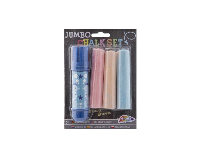 Moxy Държач за тебешири Jumbo, с включени 3 тебешира, в блистер, асорти