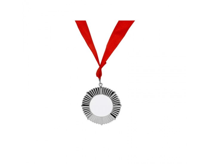 BESTSUB Медал, за сублимация, с лента, диаметър 60 mm, сребърен