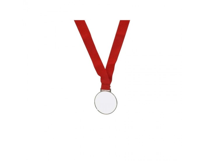 BESTSUB Медал, за сублимация, с лента, диаметър 52 mm, сребърен