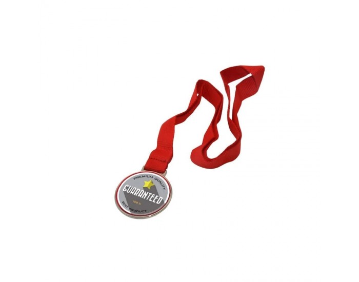 BESTSUB Медал, за сублимация, с лента, диаметър 52 mm, сребърен