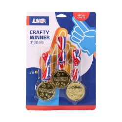 Медал Junior Crafty Reward, пластмасов, златист, 3 броя - Офис аксесоари