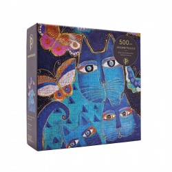 Paperblanks Пъзел Blue Cats and Butterflies, 500 части - Детска стая