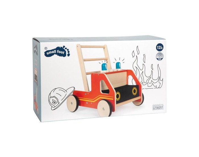 Small Foot Проходилка Пожарна, детска, дървена, 48 х 40 х 49.5 cm