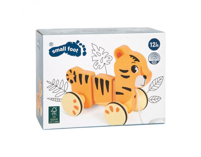 Small Foot Тигър Сафари, за дърпане, дървен