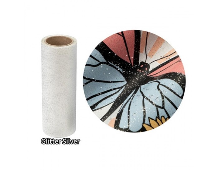 OtterPro Филм DTF, трансферен, 0.3 x 10 m, glitter silver