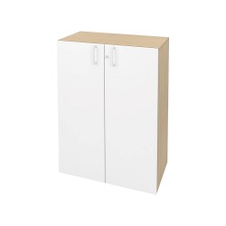 Шкаф Narbutas Choice, 800 x 420 x 1075 mm, ПДЧ 18 mm, корпус с избелен дъб, бели врати с бяла правоъгълна дръжка - Narbutas