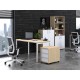 Шкаф Narbutas Choice, 800 x 420 x 1075 mm, ПДЧ 18 mm, корпус с избелен дъб, бели врати с бяла правоъгълна дръжка