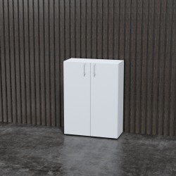 Стелаж Narbutas Nova Basic, 800 x 360 x 1092 mm, ПДЧ 18 mm, бял меламин, бяла правоъгълна дръжка - Narbutas
