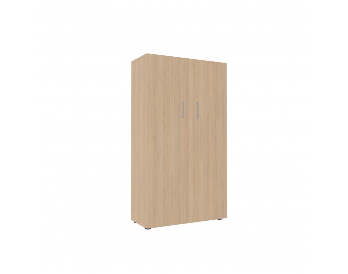 Шкаф Narbutas Nova, 800 x 360 x 1444 mm, ПДЧ 18 mm, меламин избелен дъб, сива правоъгълна дръжка