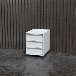 Контейнер за бюро Narbutas Nova A, 428 x 600 x 560 mm, ПДЧ, бял меламин, бяла вградена дръжка - Narbutas