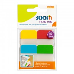 Stick'n Самозалепващи се индекси, PVC, 38 x 25 mm, 4 цвята, 80 броя - Хартия и документи
