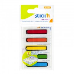Stick'n Самозалепващи индекси, с форма на стрелка, 45 x 12 mm, 5 цвята, 100 броя - Хартия и документи