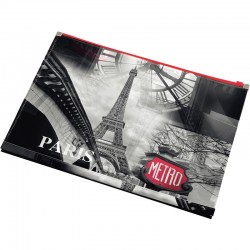 Panta Plast Папка Paris Collection, PP, с цип, A4 - Канцеларски материали