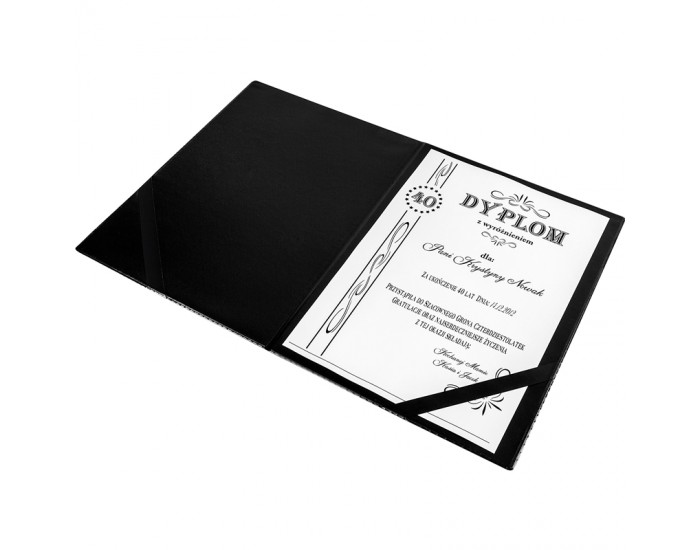 Panta Plast Папка за сертификат, изкуствена кожа, черна