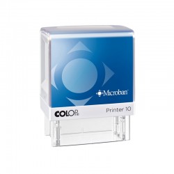 Colop Печат Printer 10 Microban, антибактериален, правоъгълен, 10 x 27 mm, син - Канцеларски материали
