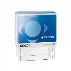 Colop Печат Printer 20 Microban, антибактериален, правоъгълен, 13 x 38 mm, син - Канцеларски материали