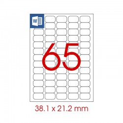 Tanex Самозалепващи етикети, A4, 38.1 x 21.2 mm, прозрачни, 25 листа - Tanex