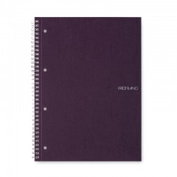 Fabriano Тетрадка, A4, широки редове, офсетова хартия, метална спирала, мека корица, 70 листа, лилава - Fabriano