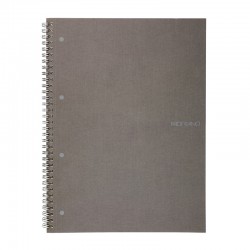Fabriano Тетрадка, A4, широки редове, офсетова хартия, метална спирала, мека корица, 70 листа, сива - Fabriano