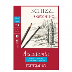 Fabriano Скицник за рисуване Accademia, A4, 120 g/m2, зърнеста структура, подлепен, 50 листа - Fabriano