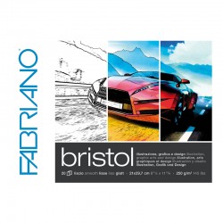 Fabriano Блок за рисуване Bristol, 297 x 420 mm, 250 g/m2, гладък, подлепен, 20 листа - Fabriano