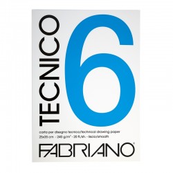 Fabriano Блок за рисуване Tecnico, A4, 220 g/m2, гладък, подлепен, 20 листа - Fabriano