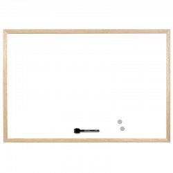 Bi-Office Бяла дъска, магнитна, с дървена рамка, 30 x 40 cm - Канцеларски материали