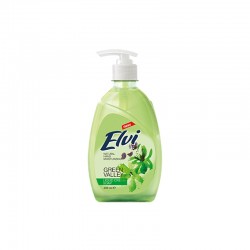 Elvi Течен сапун, с помпа, билкови листа, 400 ml, зелен - Elvi