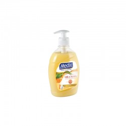 Medix Течен сапун Cream Collection Milk & Honey, с помпа, 400 ml, оранжев - Баня