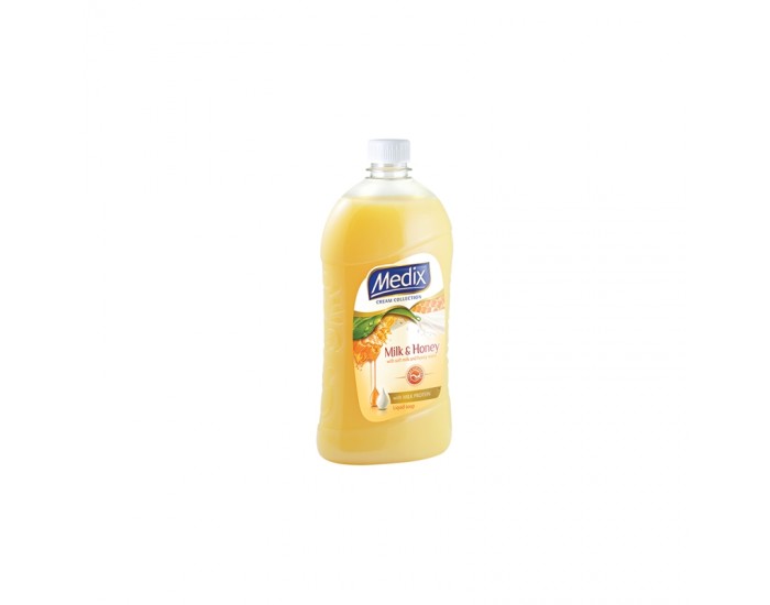 Medix Течен сапун Cream Collection Milk & Honey, 800 ml, оранжев
