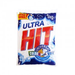 Ultra Hit Перилен препарат, прах, универсален, за бяло и цветно пране, 1 kg - Баня