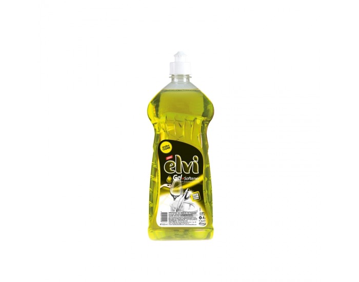 Elvi Препарат за миене на съдове Gel + Softener, лимон, 500 ml