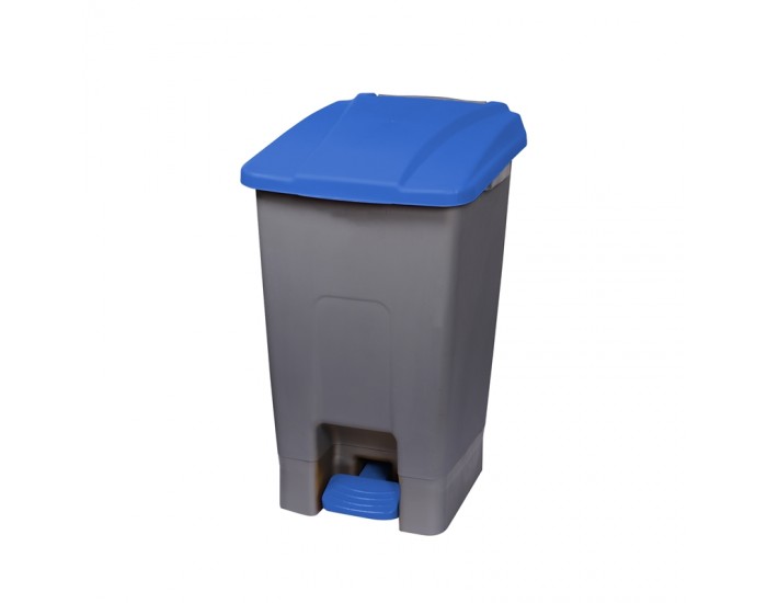 Planet Кош за отпадъци, за разделно събиране, с педал, пластмасов, 70 L, син