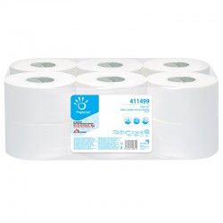 Papernet Тоалетна хартия Mini Jumbo, двупластова, избелена, 400 g, 12 броя - Papernet