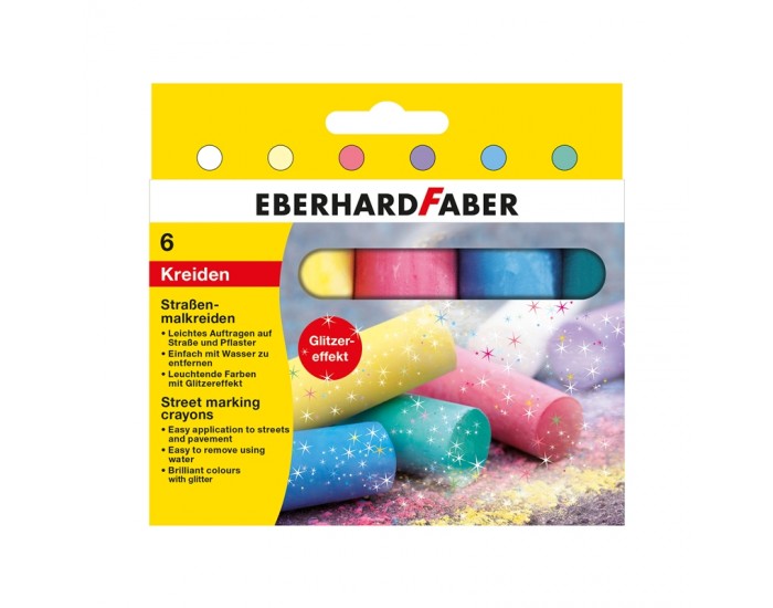 Eberhard Faber Тебешир, блестящ, 6 цвята